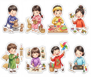 Sticker Tết, Chibi Năm Mới, Em Bé Tết  (56)