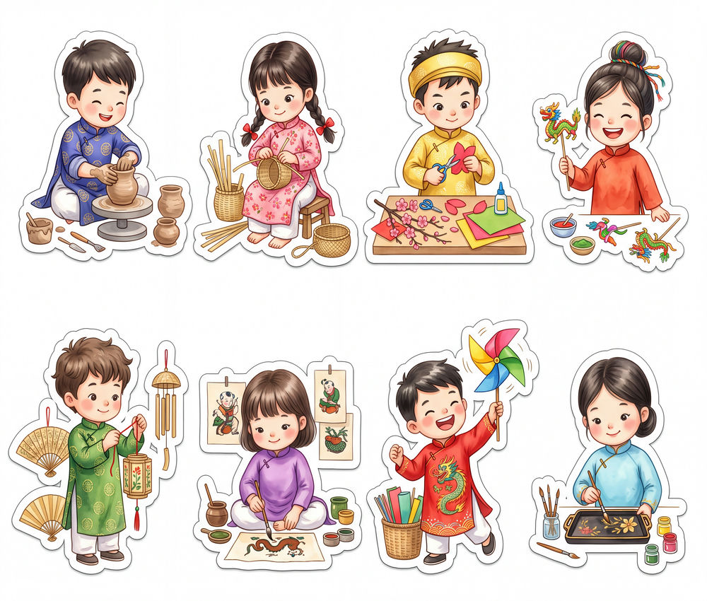 Sticker Tết, Chibi Năm Mới, Em Bé Tết (56)