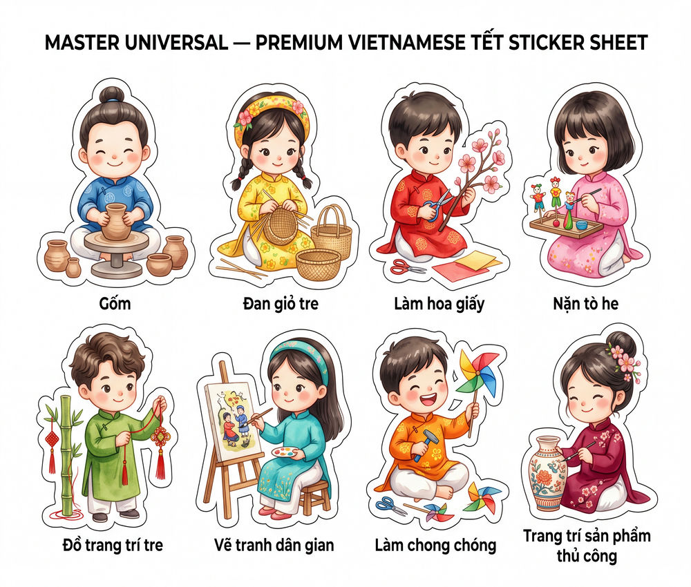 Sticker Tết, Chibi Năm Mới, Em Bé Tết (57)