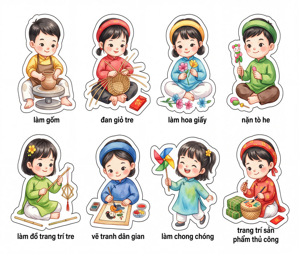 Sticker Tết, Chibi Năm Mới, Em Bé Tết (58)