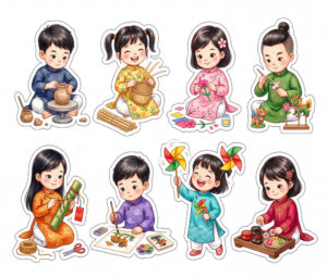 Sticker Tết, Chibi Năm Mới, Em Bé Tết  (61)