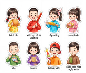 Sticker Tết, Chibi Năm Mới, Em Bé Tết  (64)