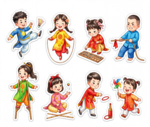 Sticker Tết, Chibi Năm Mới, Em Bé Tết  (78)