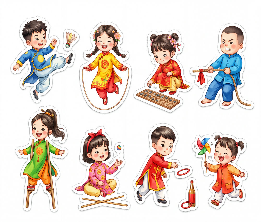 Sticker Tết, Chibi Năm Mới, Em Bé Tết (78)