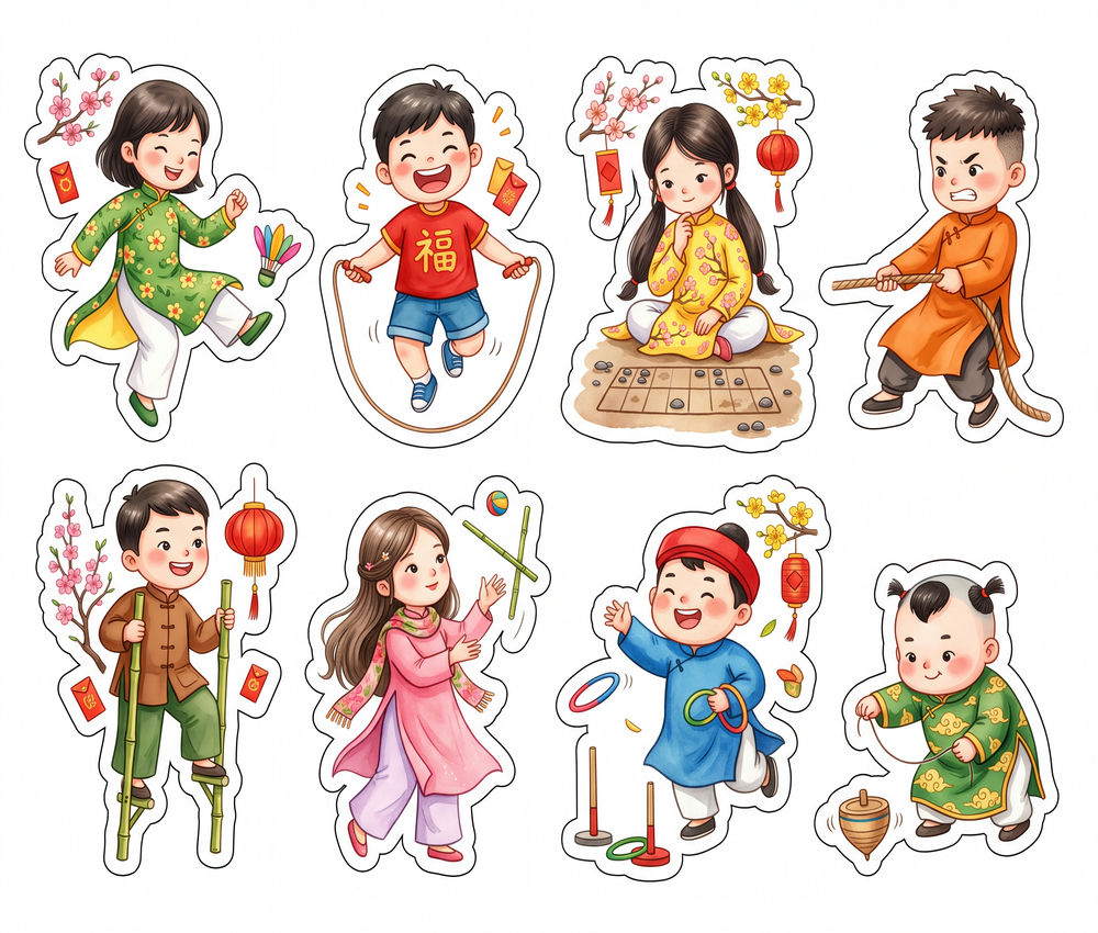 Sticker Tết, Chibi Năm Mới, Em Bé Tết (79)