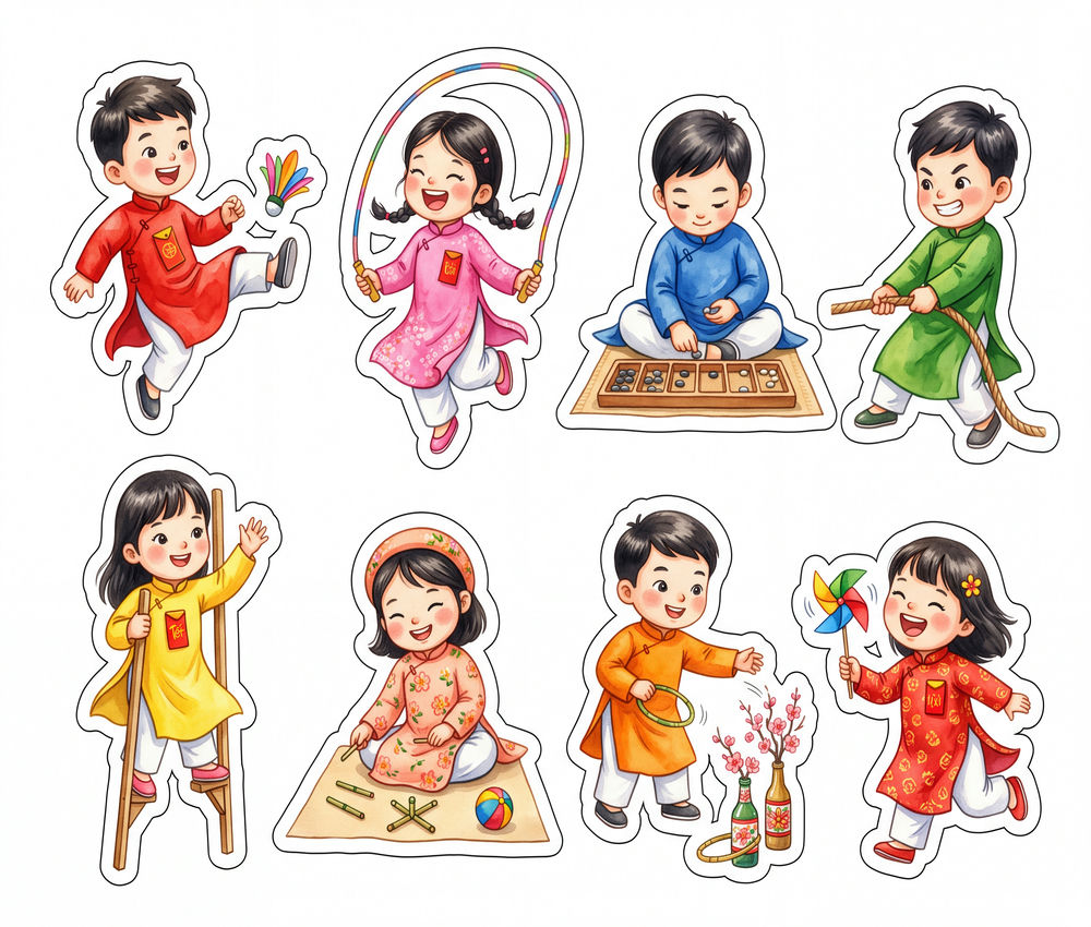 Sticker Tết, Chibi Năm Mới, Em Bé Tết (82)