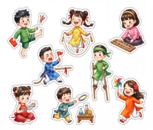 Sticker Tết, Chibi Năm Mới, Em Bé Tết  (83)