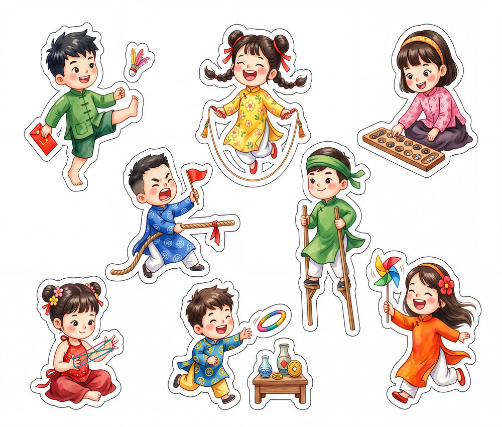 Sticker Tết, Chibi Năm Mới, Em Bé Tết (83)