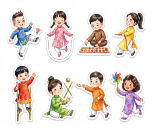 Sticker Tết, Chibi Năm Mới, Em Bé Tết  (84)