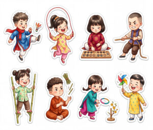 Sticker Tết, Chibi Năm Mới, Em Bé Tết  (85)