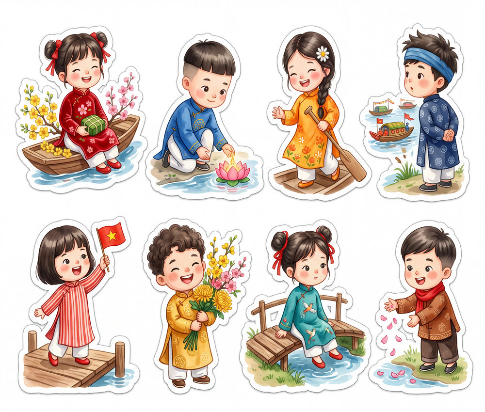 Sticker Tết, Chibi Năm Mới, Em Bé Tết (89)