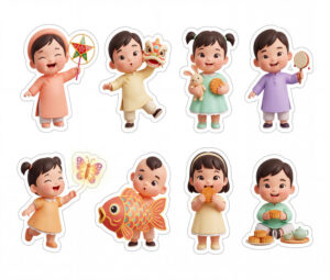 Sticker Trung Thu, Em Bé Trung Thu (11)