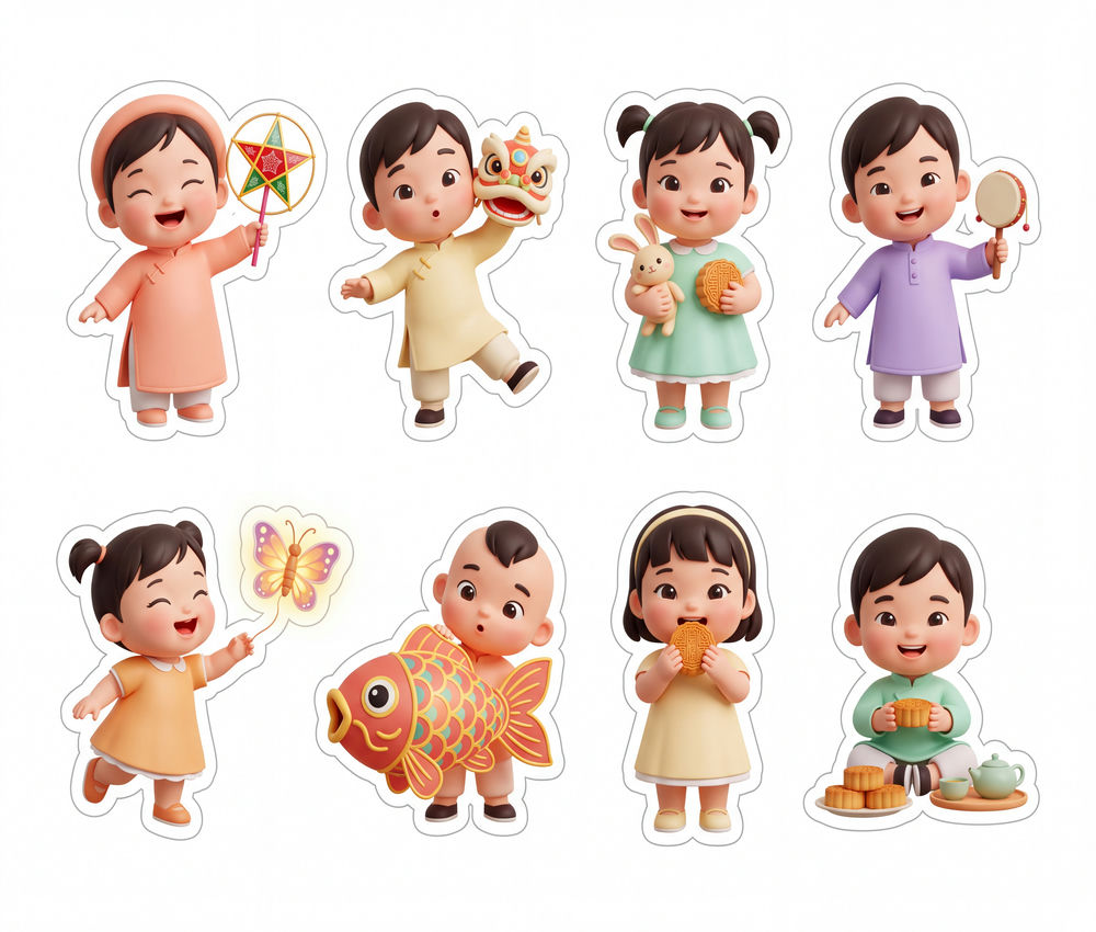 Sticker Trung Thu, Em Bé Trung Thu (11)