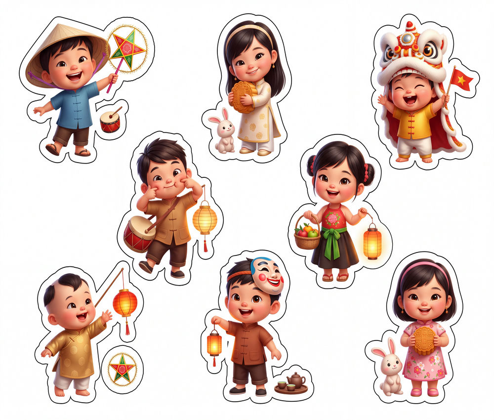 Sticker Trung Thu, Em Bé Trung Thu (2)