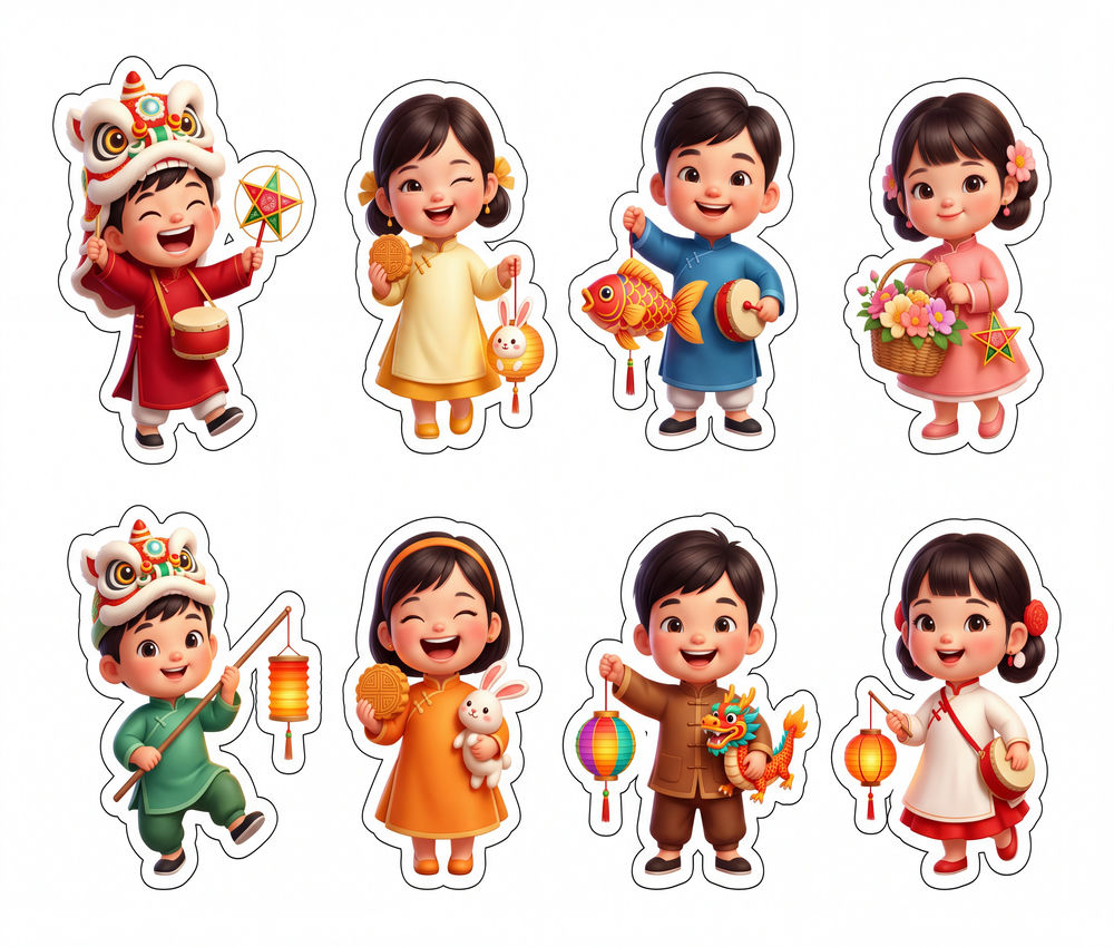 Sticker Trung Thu, Em Bé Trung Thu (32)