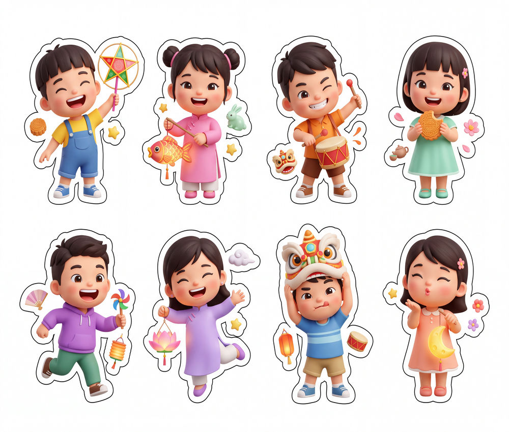 Sticker Trung Thu, Em Bé Trung Thu (33)