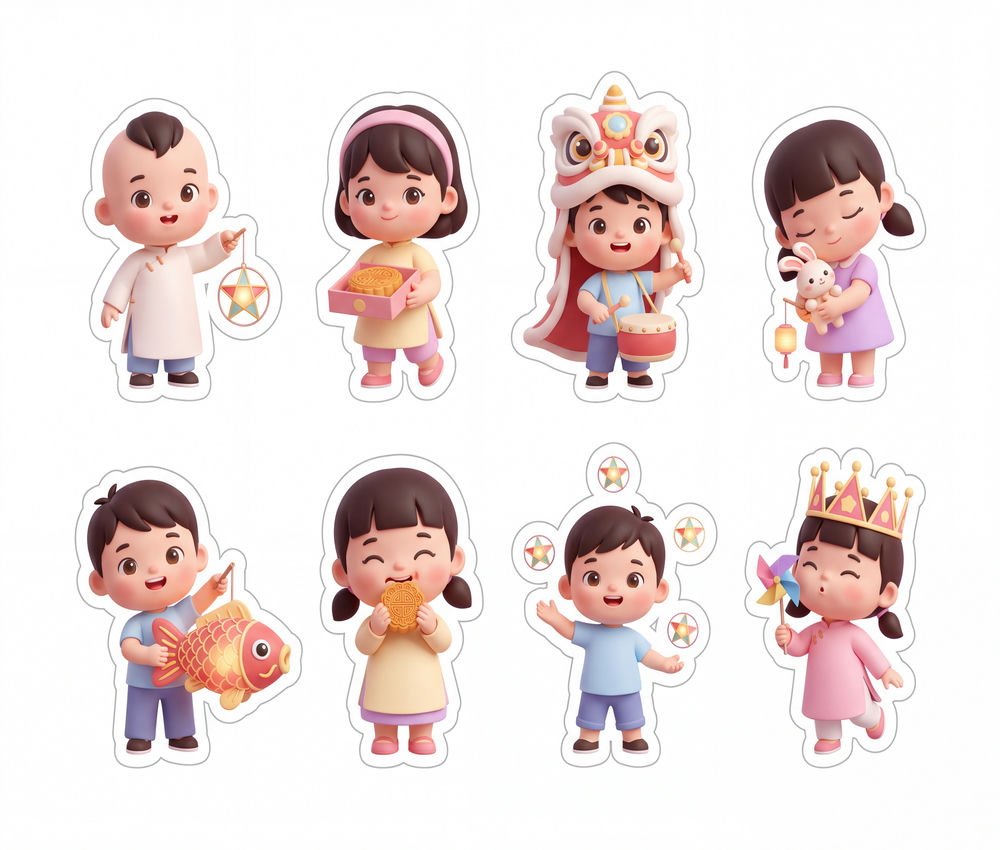 Sticker Trung Thu, Em Bé Trung Thu (37)