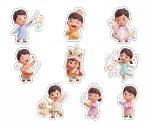 Sticker Trung Thu, Em Bé Trung Thu (38)