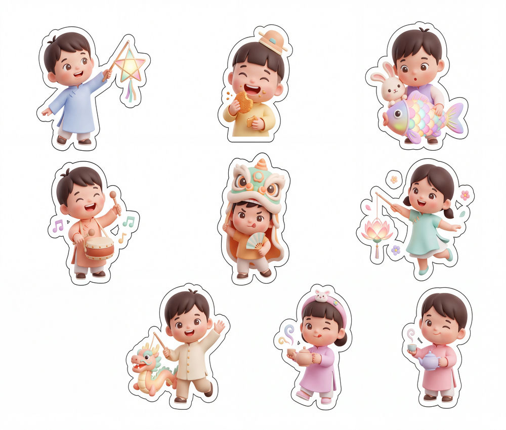 Sticker Trung Thu, Em Bé Trung Thu (38)