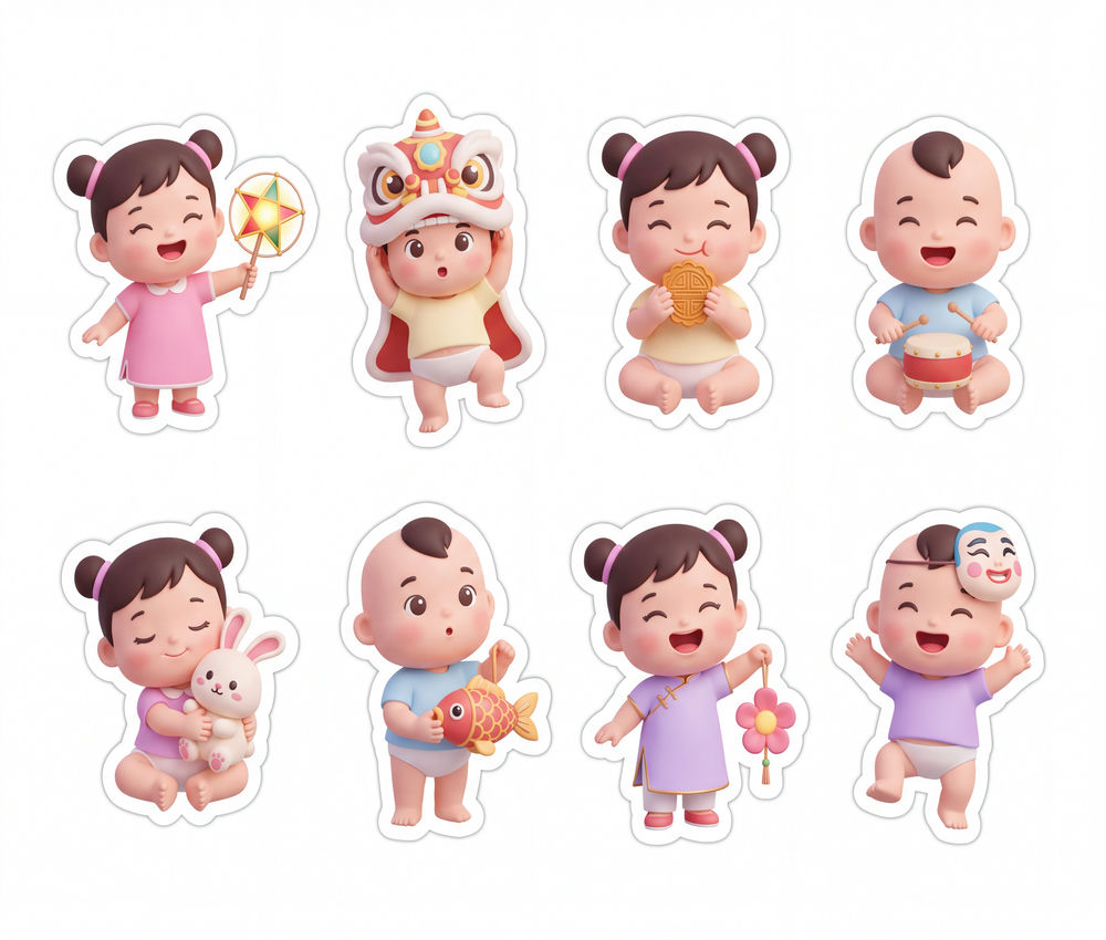 Sticker Trung Thu, Em Bé Trung Thu (39)
