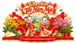 Mẫu Checkin Tết Năm Mới, Tiểu Cảnh Trang Trí Năm Con Dê 2027