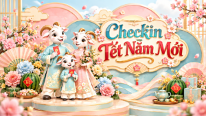 Mẫu Checkin Tết Năm Mới, Tiểu Cảnh Năm Con Dê 2027