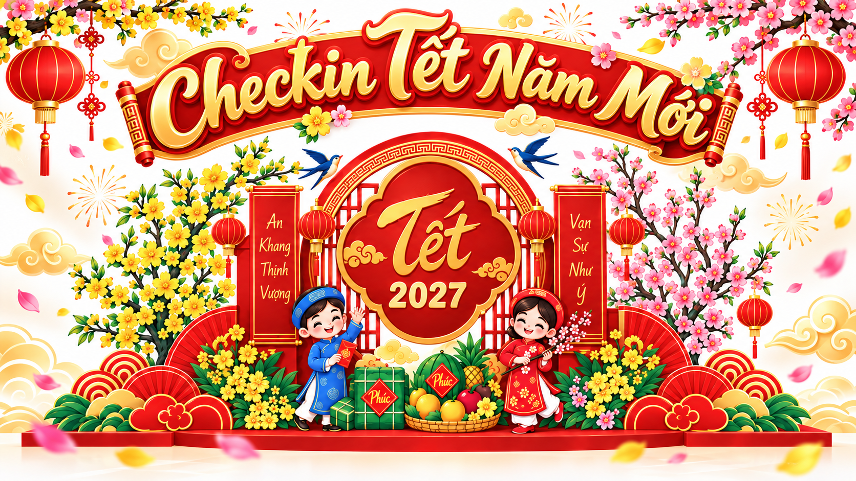 Mẫu Checkin Tết Năm Mới, Tiểu Cảnh Năm Con Dê 2027 6