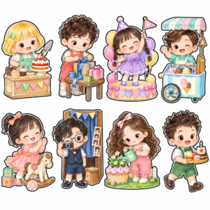 Sticker, Chibi Sinh Nhật, Em Bé Chibi (12)