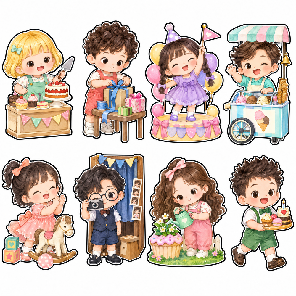 Sticker, Chibi Sinh Nhật, Em Bé Chibi (12)