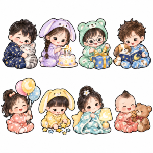 Sticker, Chibi Sinh Nhật, Em Bé Chibi (15)