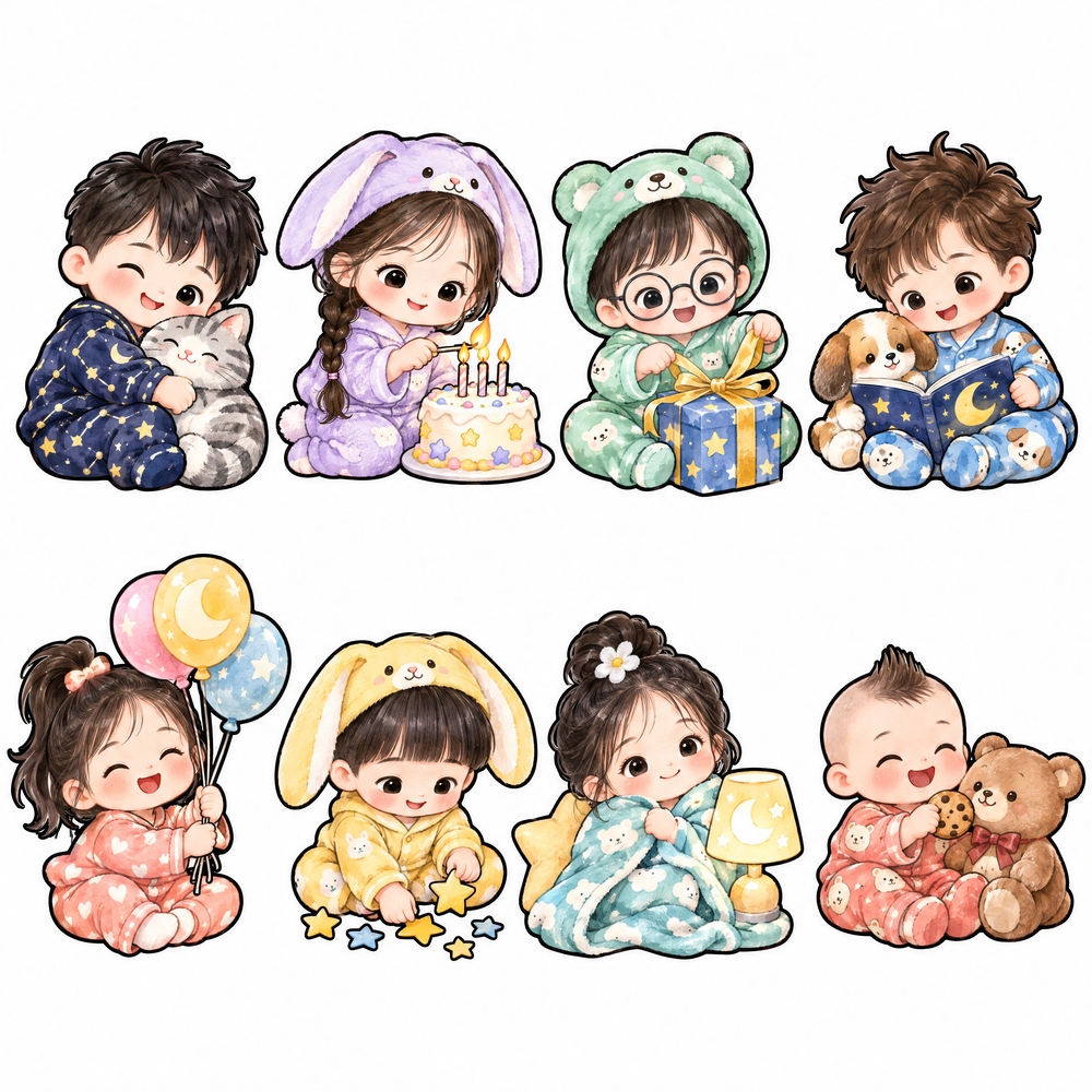 Sticker, Chibi Sinh Nhật, Em Bé Chibi (15)