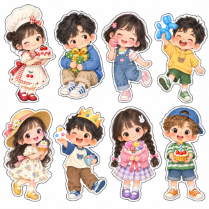 Sticker, Chibi Sinh Nhật, Em Bé Chibi (16)