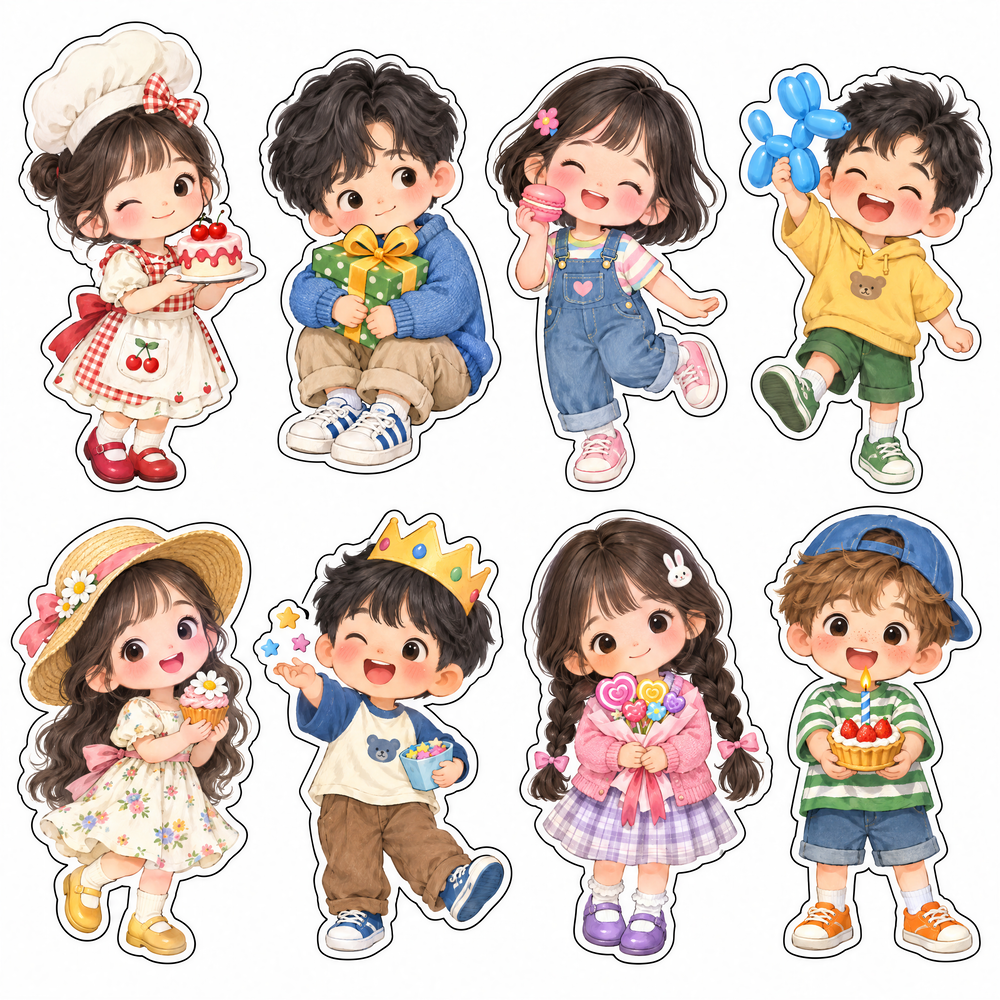 Sticker, Chibi Sinh Nhật, Em Bé Chibi (16)