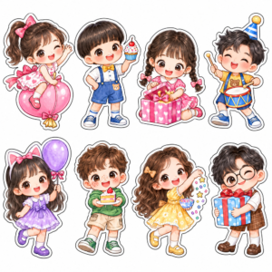 Sticker, Chibi Sinh Nhật, Em Bé Chibi (17)