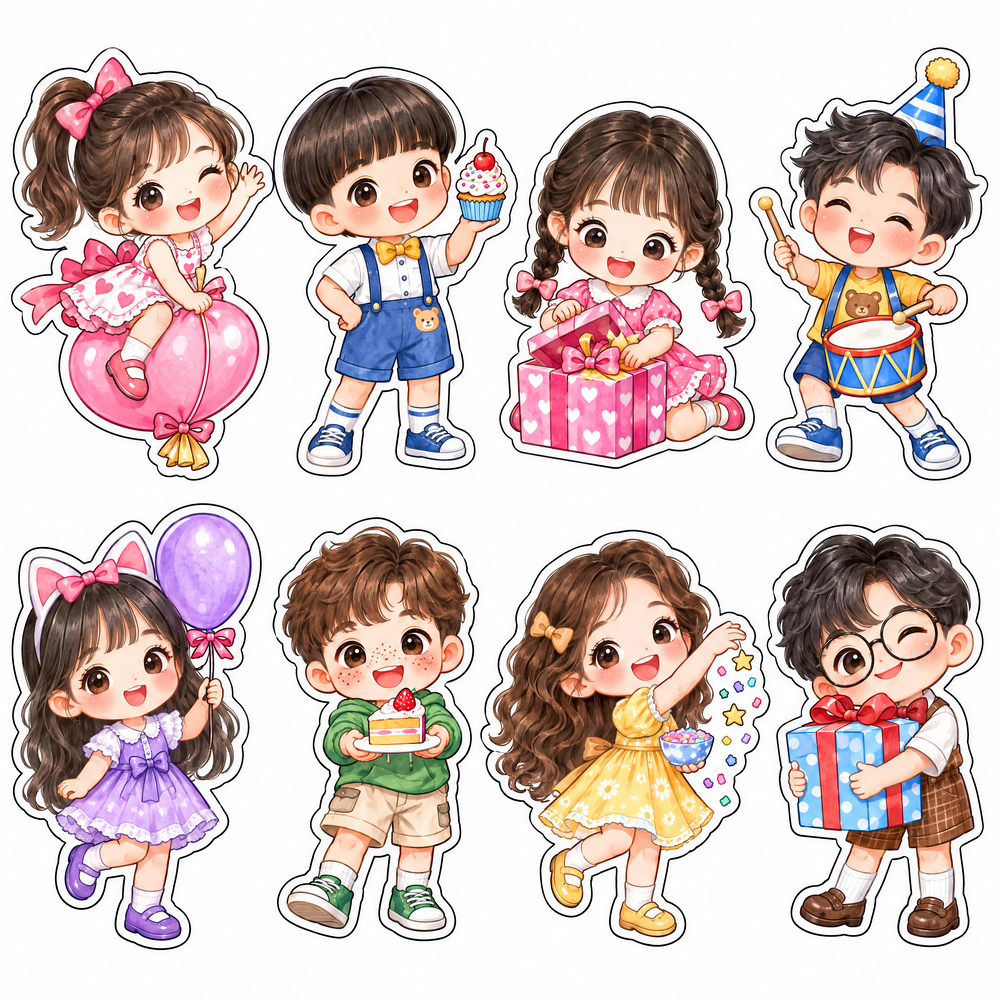 Sticker, Chibi Sinh Nhật, Em Bé Chibi (17)