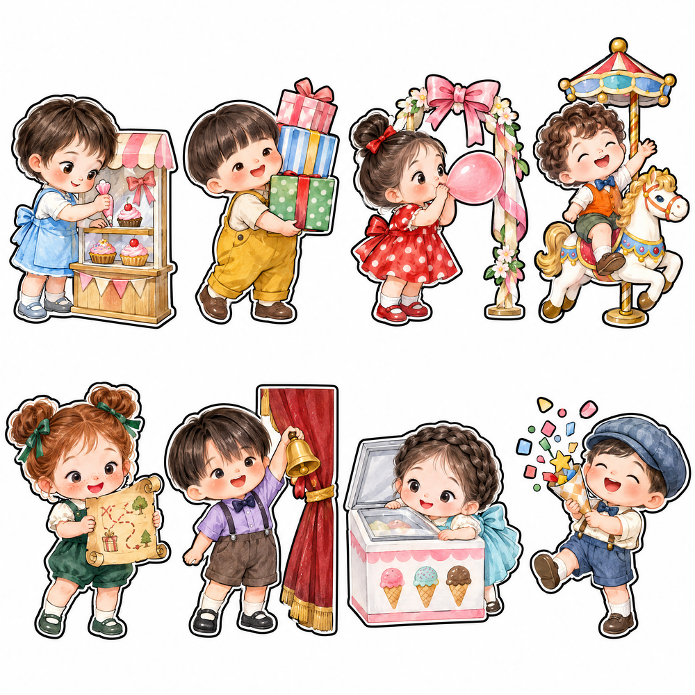 Sticker, Chibi Sinh Nhật, Em Bé Chibi (21)