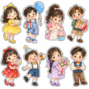 Sticker, Chibi Sinh Nhật, Em Bé Chibi (25)