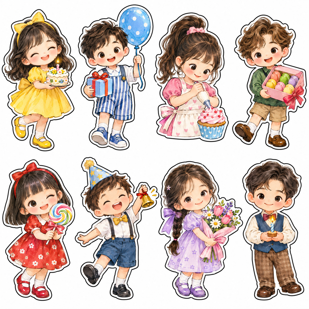 Sticker, Chibi Sinh Nhật, Em Bé Chibi (25)