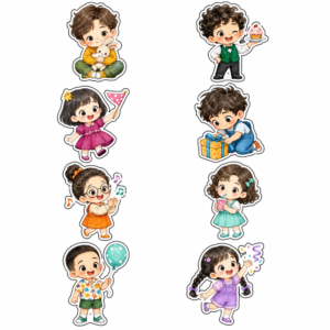 Sticker, Chibi Sinh Nhật, Em Bé Chibi (28)