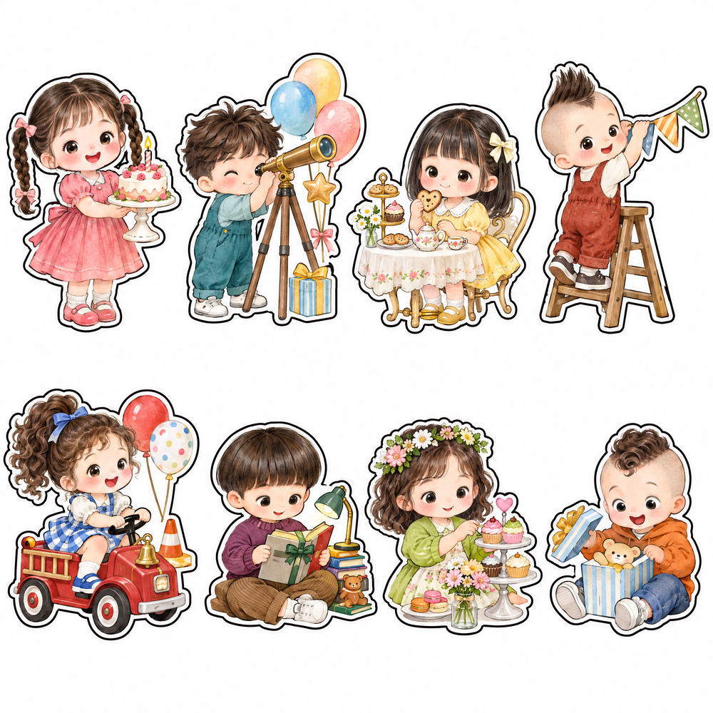 Sticker, Chibi Sinh Nhật, Em Bé Chibi (31)