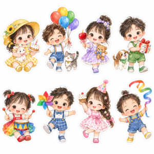 Sticker, Chibi Sinh Nhật, Em Bé Chibi (32)