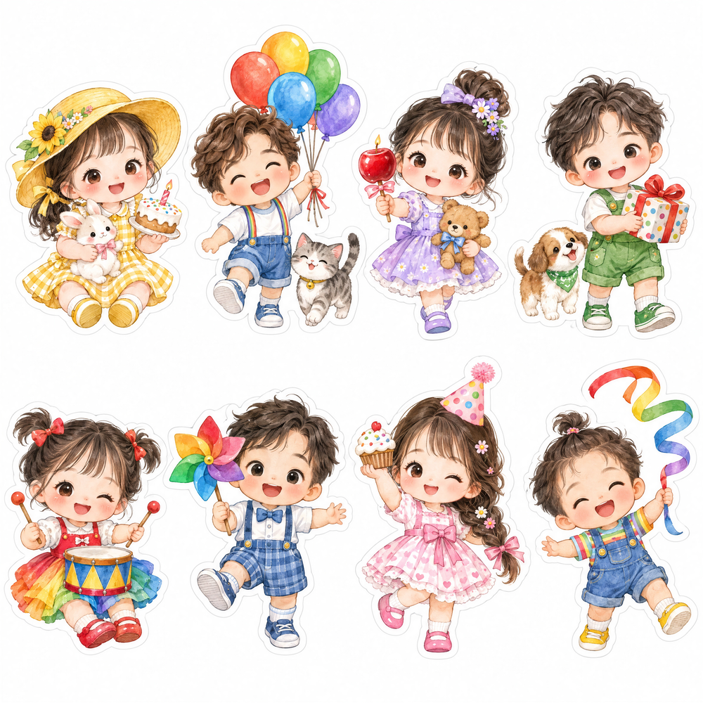 Sticker, Chibi Sinh Nhật, Em Bé Chibi (32)