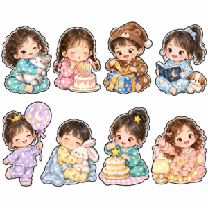 Sticker, Chibi Sinh Nhật, Em Bé Chibi (34)