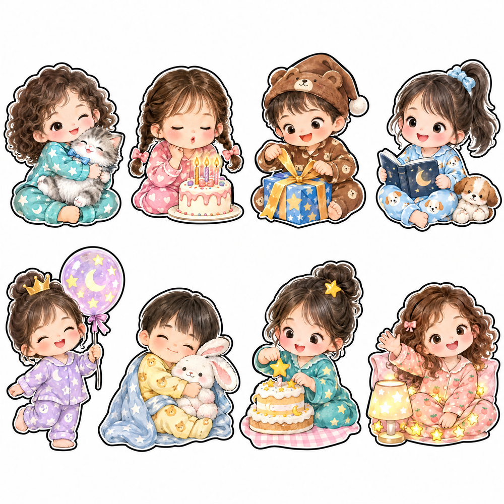 Sticker, Chibi Sinh Nhật, Em Bé Chibi (34)