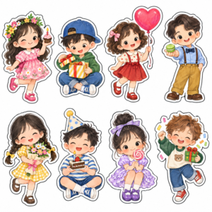 Sticker, Chibi Sinh Nhật, Em Bé Chibi (35)