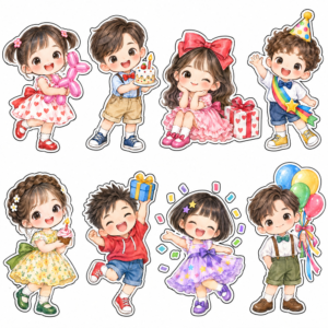 Sticker, Chibi Sinh Nhật, Em Bé Chibi (36)