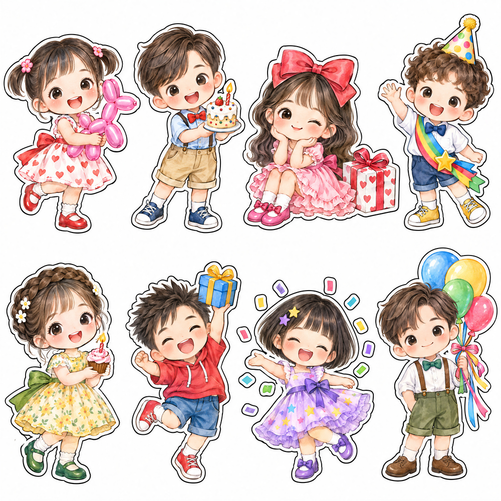 Sticker, Chibi Sinh Nhật, Em Bé Chibi (36)