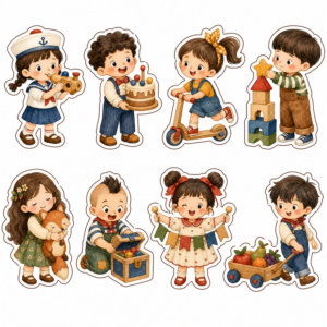 Sticker, Chibi Sinh Nhật, Em Bé Chibi (39)