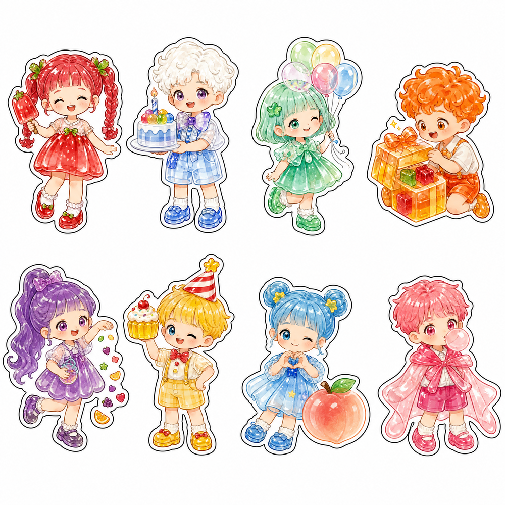 Sticker, Chibi Sinh Nhật, Em Bé Chibi (4)