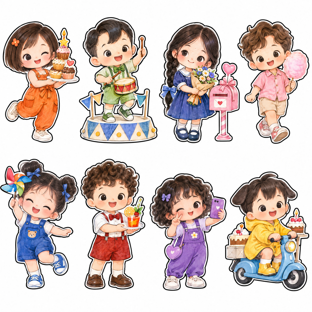 Sticker, Chibi Sinh Nhật, Em Bé Chibi (40)